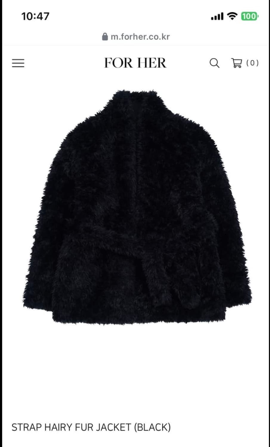 샵포허 스트랩 헤어리 퍼자켓 블랙 상품이미지2