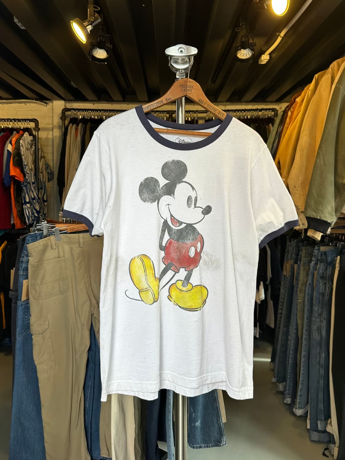 디즈니 미키마우스 프린팅 더티 링거티셔츠 상품이미지1