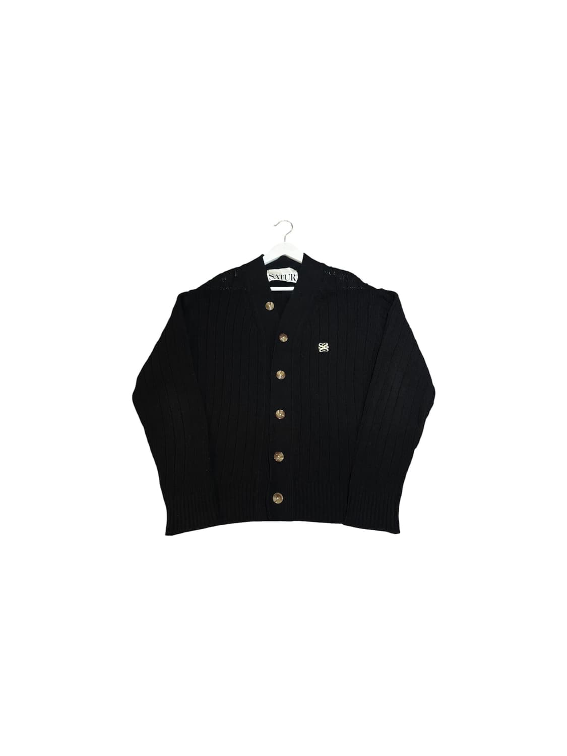 세터 파로 부클 가디건 블랙 XL사이즈 상품이미지1