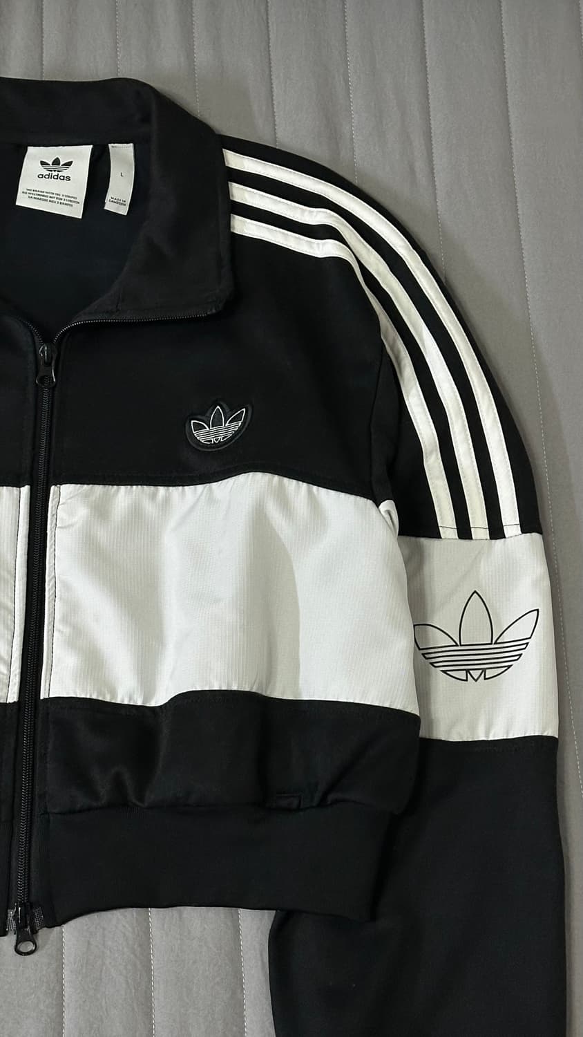 아디다스 크롭 투웨이 져지 (검흰) 상품이미지2