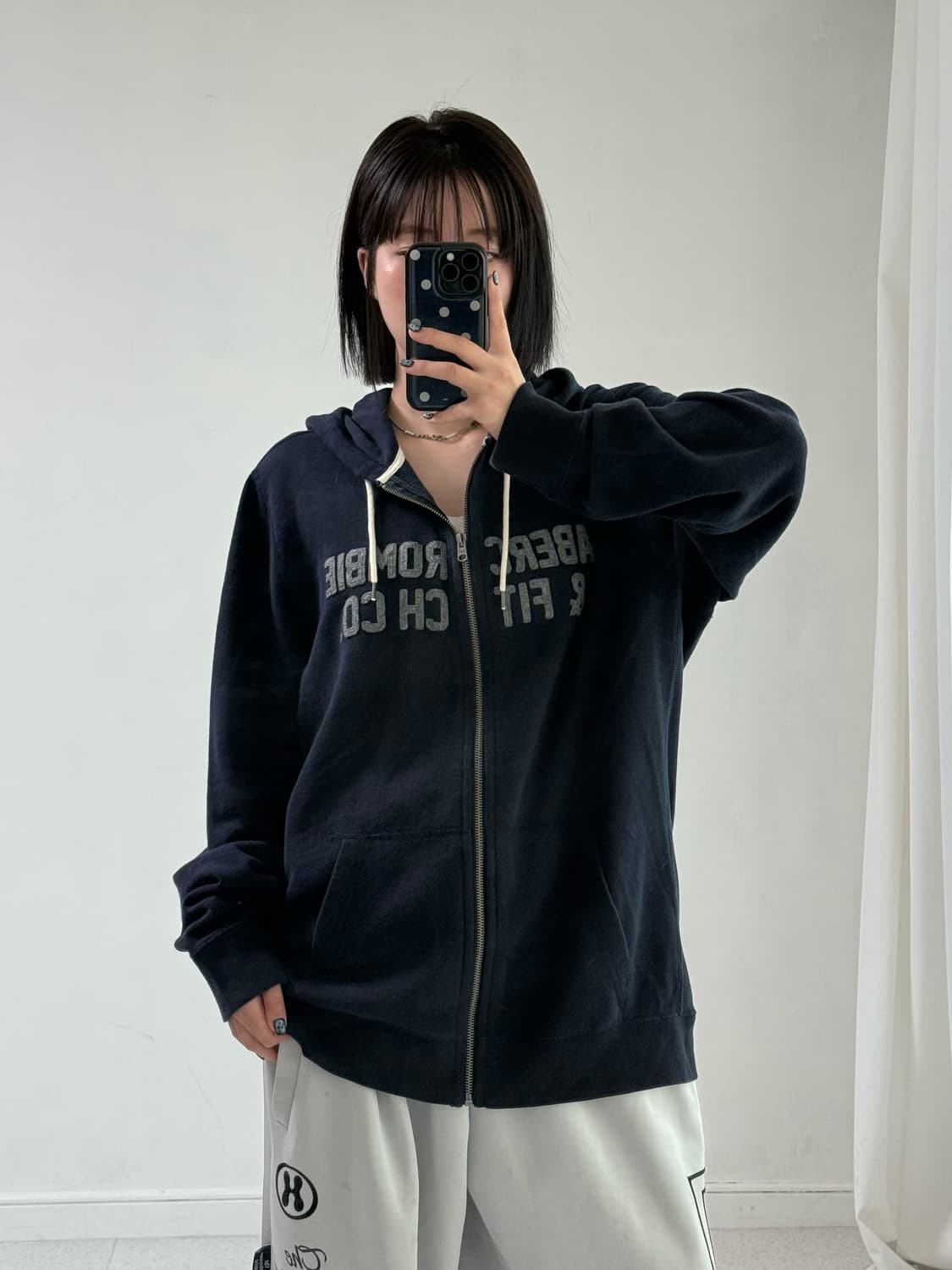 아베크롬비 네이비 니트 후드집업 상품이미지1