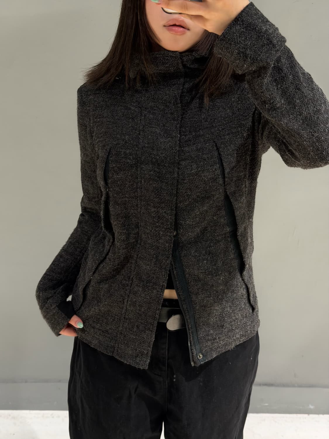 high-neck pocket line point hood zip-up 상품이미지3
