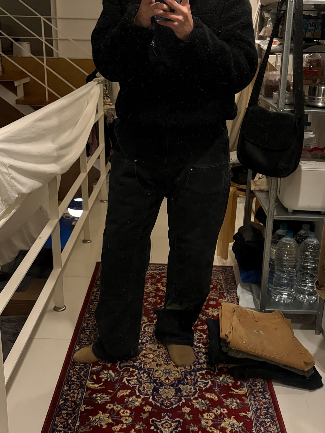 [B136] OG 칼하트 더블니 블랙 썩블니 덩가리핏 36x32 상품이미지4