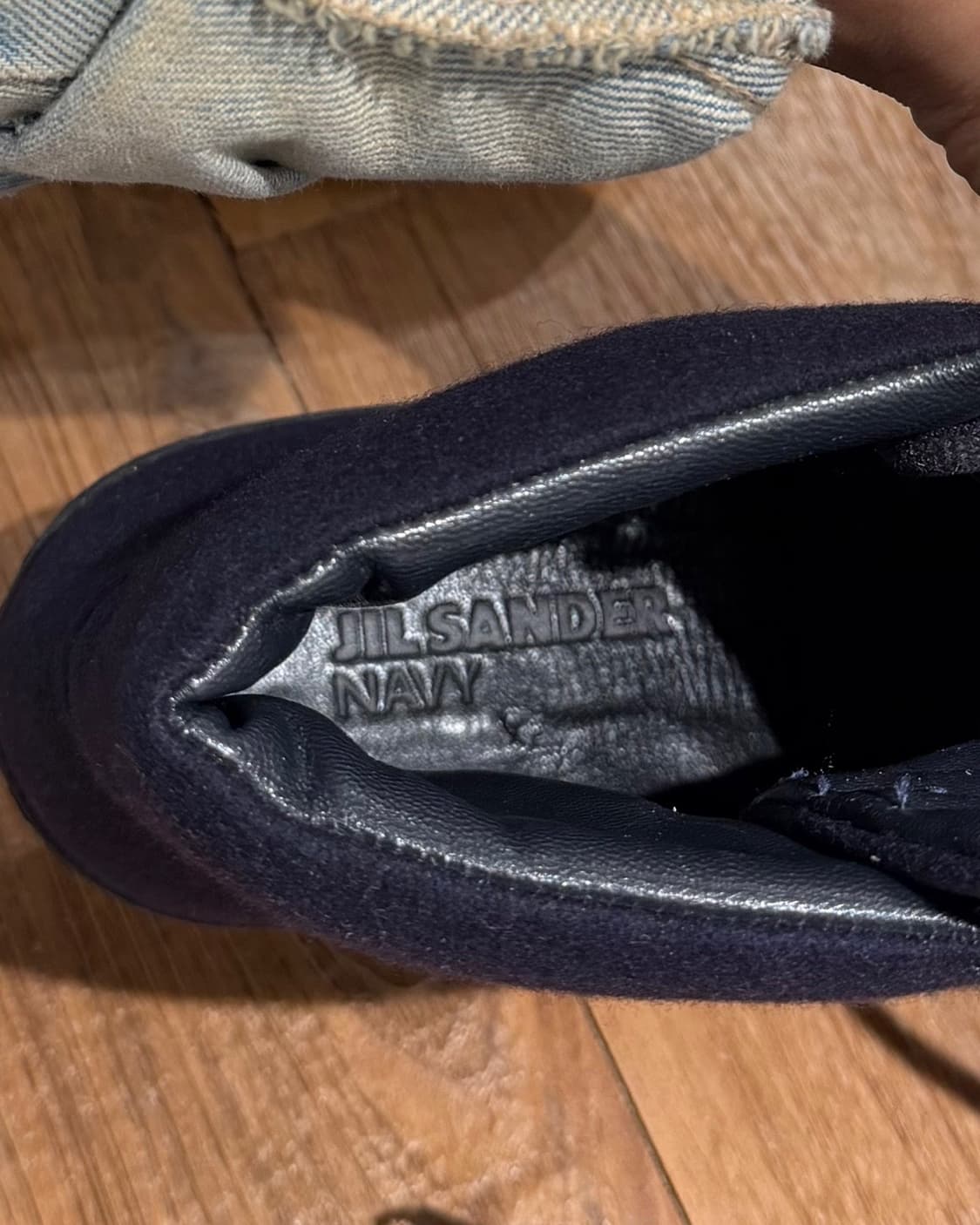 질샌더 네이비 펠트 레이스업 숏 부츠 상품이미지7