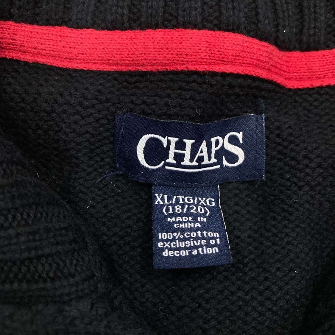 챕스 블랙 컬러 스노우플레이크 패턴 니트 상품이미지3