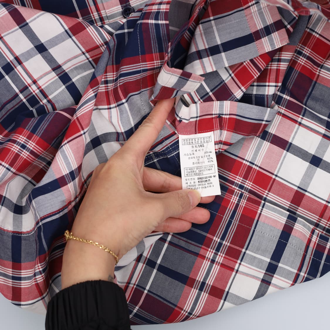 105 닥스 체크 반팔 셔츠 0410H1 상품이미지4