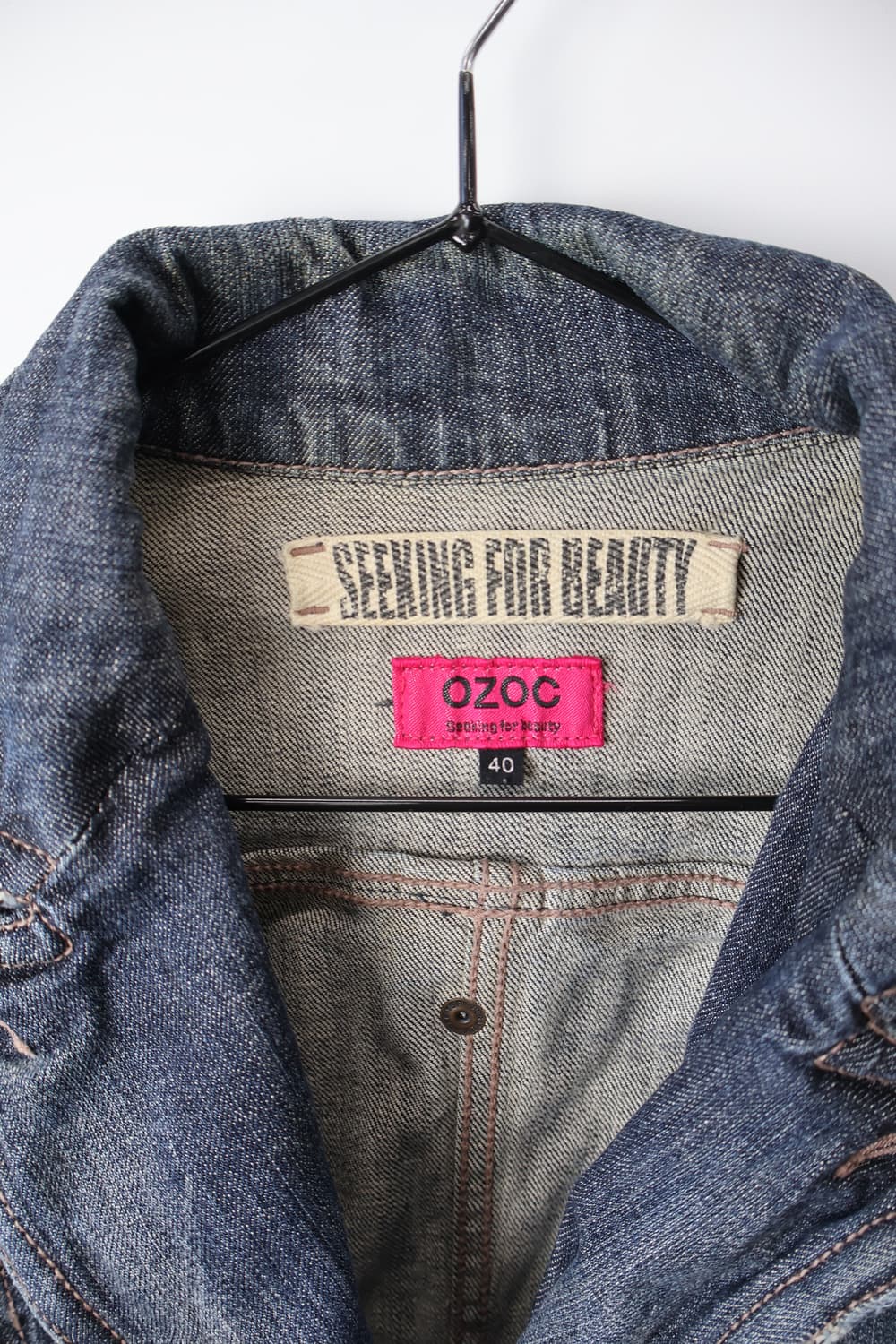 00s OZOC One Button Denim Jacket 상품이미지7