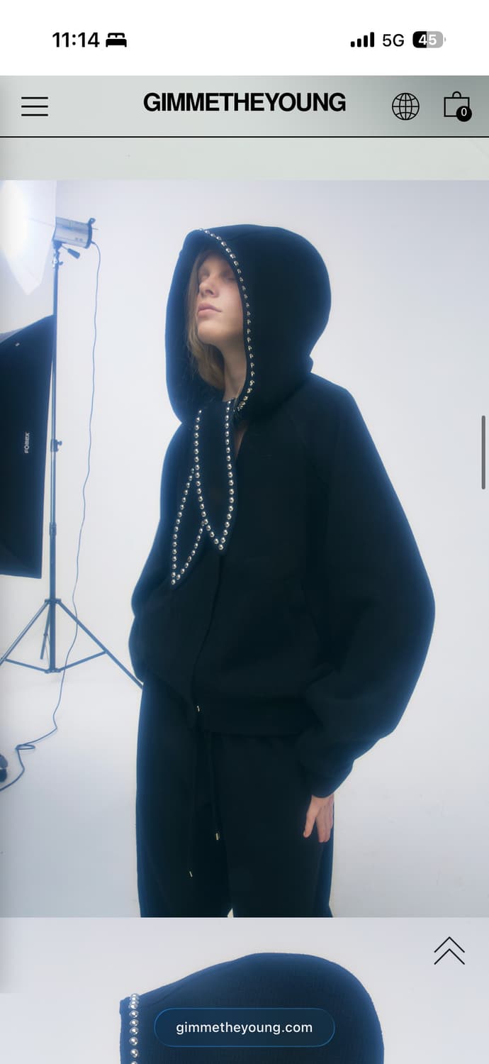 김미더영 스터드 머플러 후드 가디건  새상품  상품이미지2