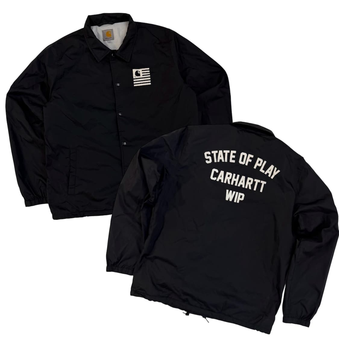 칼하트 WIP 성조기 프린팅 코치자켓 블랙 상품이미지1