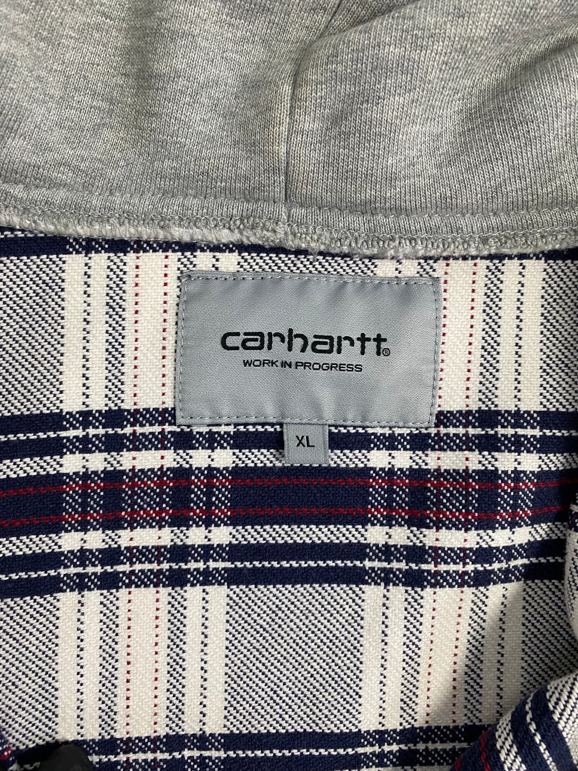 칼하트 WIP 오티스 체크 후드 셔츠 L 상품이미지9