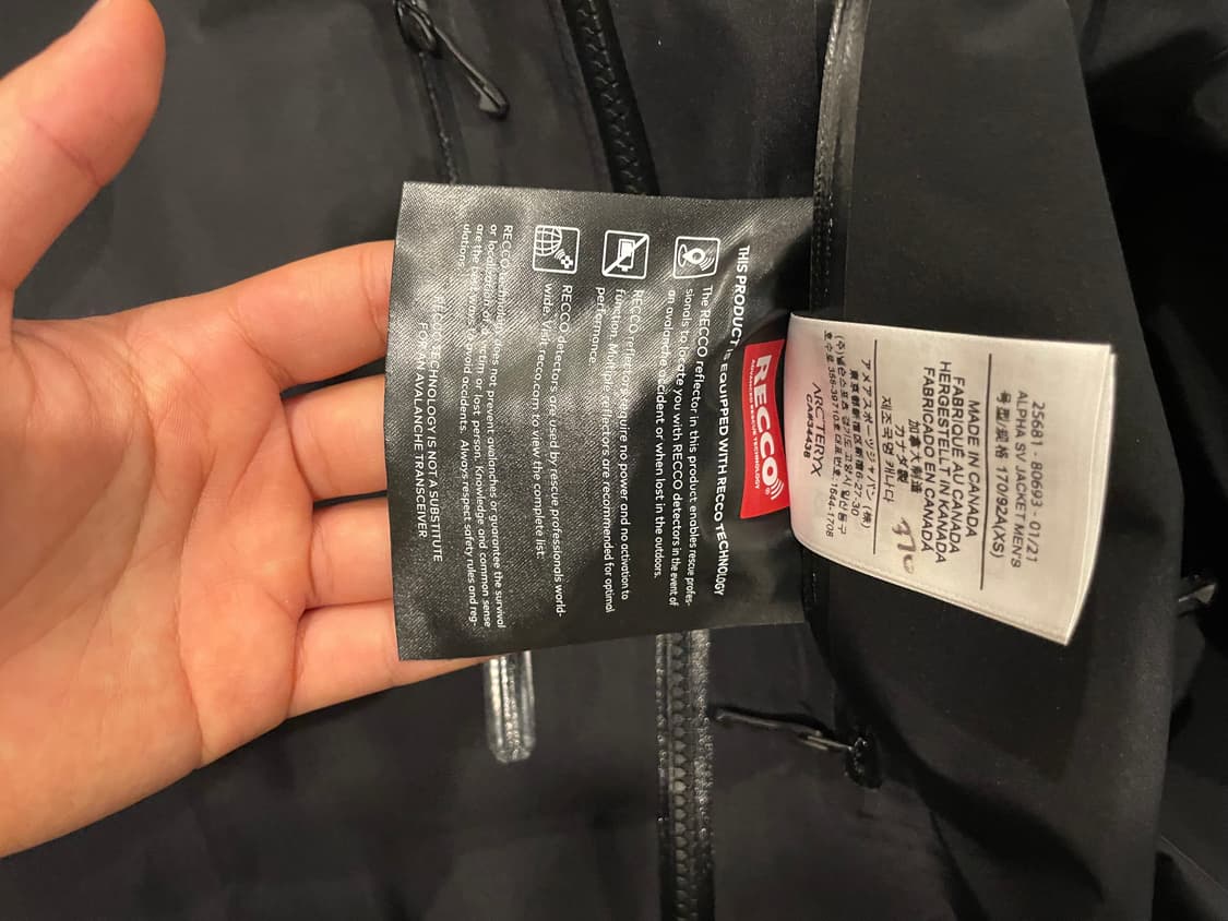 아크테릭스 알파 SV 24K 자켓 남성 XS 블랙 상품이미지7