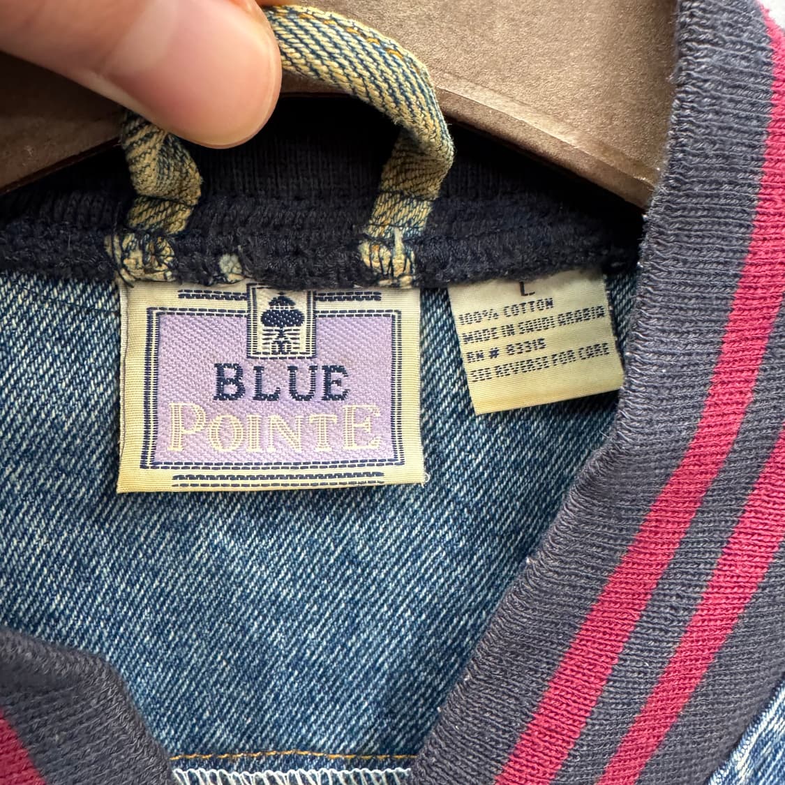 USA VTG 90s 빈티지 데님 바시티 레드 배색 워크 자켓 상품이미지6