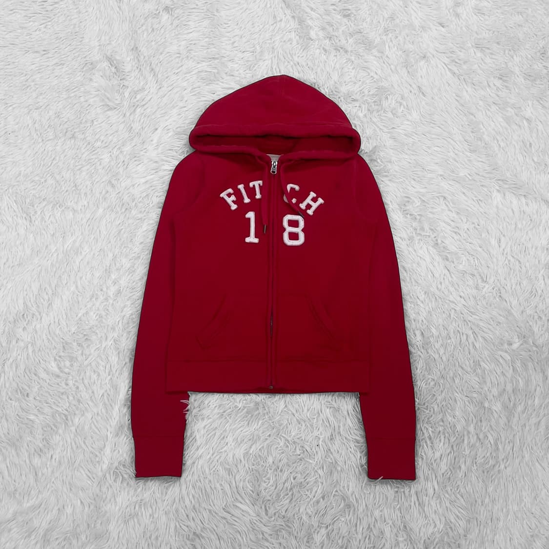 아베크롬비 피치 로고 후드집업 레드 상품이미지2