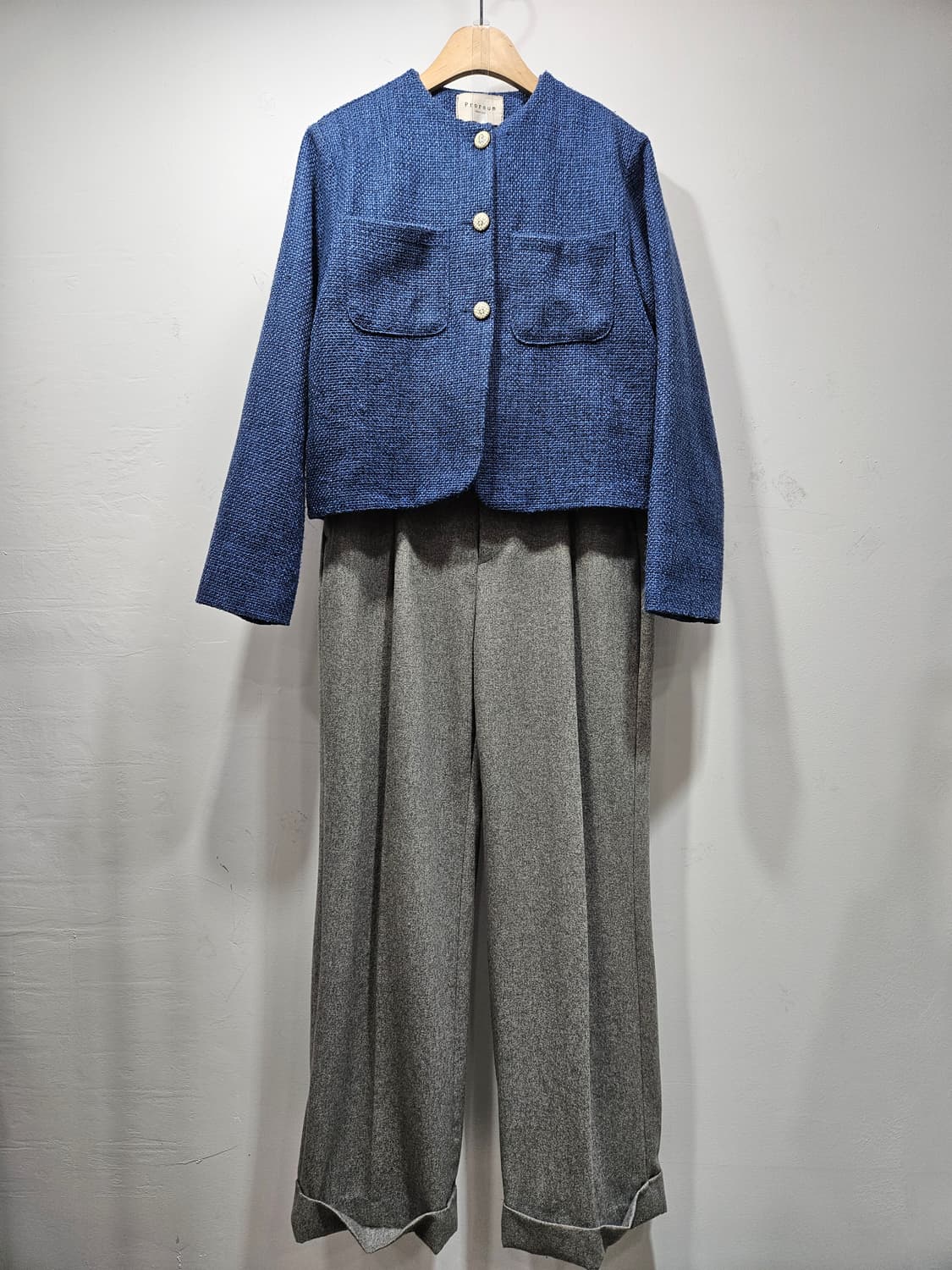 블루 트위드 자켓  상품이미지3