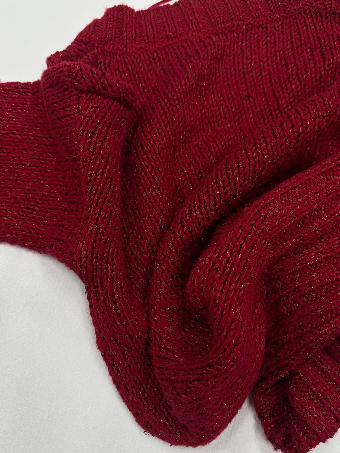 Mudd 레드 러블리 스팽글 브이넥 니트 그런지 히피 에스닉 상품이미지6