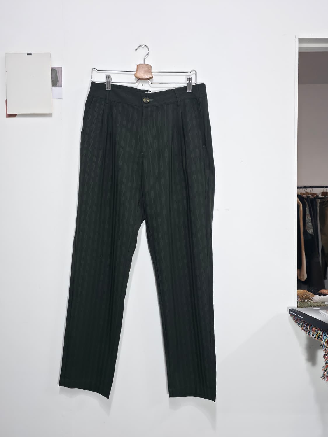 Han kjobenhavn darkgreen stripe pants 상품이미지1