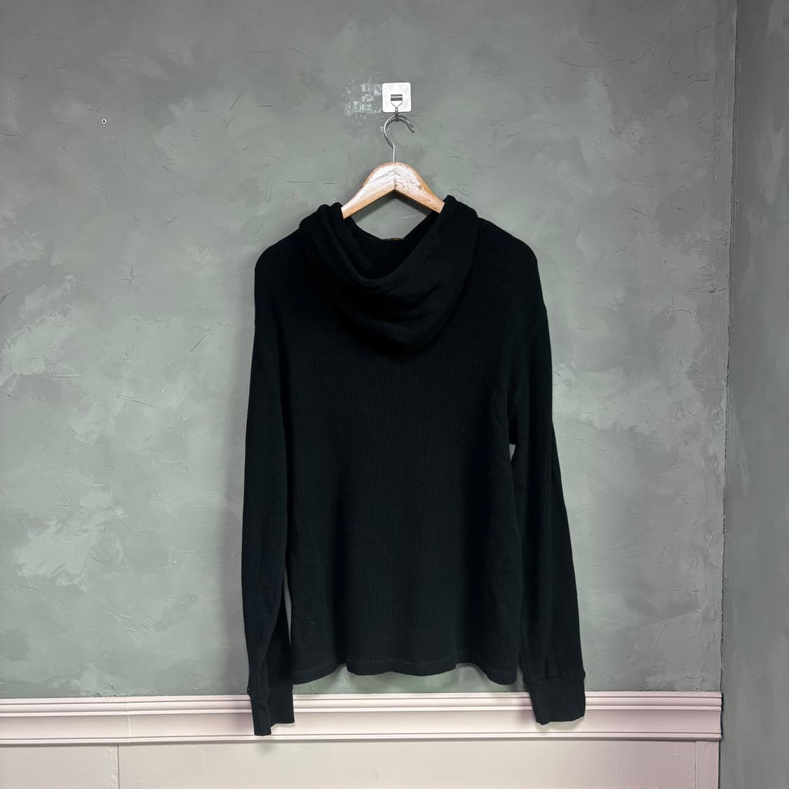 폴로 랄프로렌 와플 니트 후드 블랙 상품이미지4