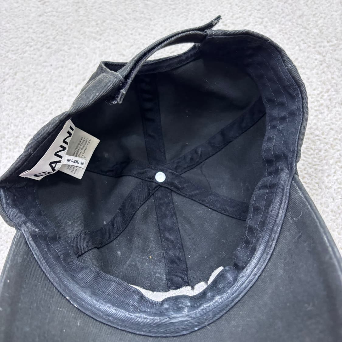 F 가니 자수 로고 블랙 볼캡 0325E 상품이미지6