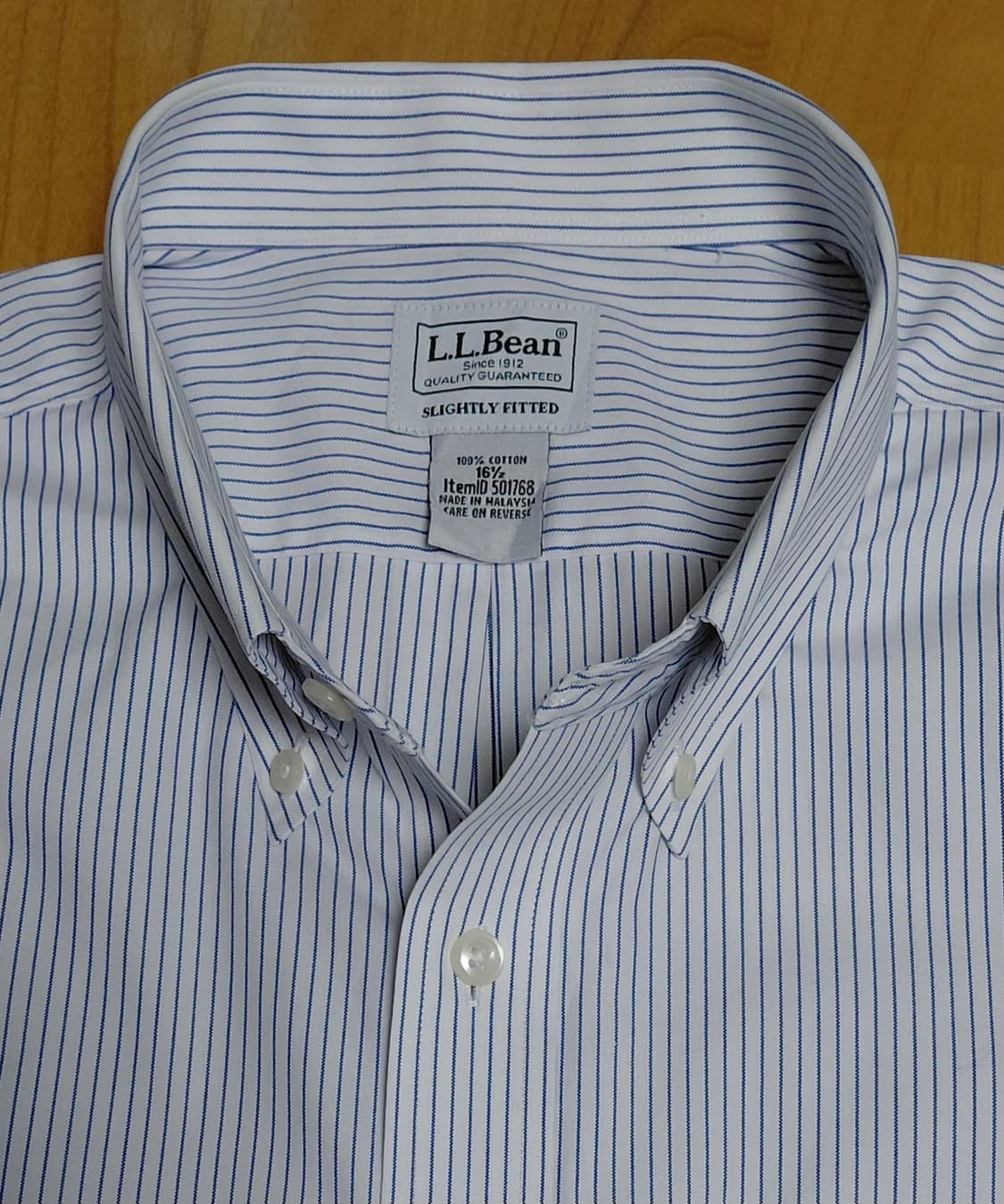 [L.L.Bean] 엘엘빈 핀스트라이프 반팔 셔츠 (16 1/2 사이즈) 상품이미지1