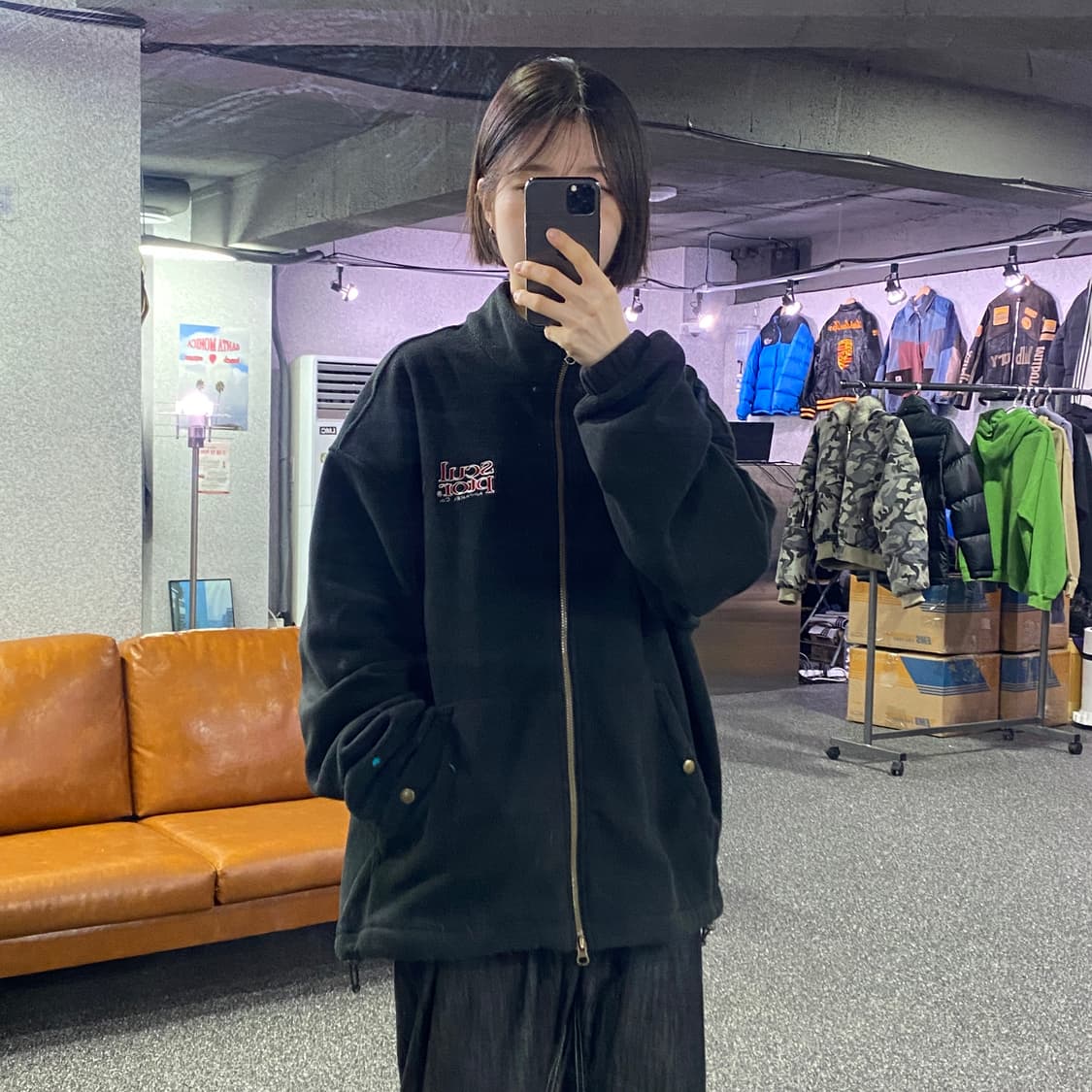 스컬프터 스몰로고 투웨이 플리스 집업 B3568 상품이미지1