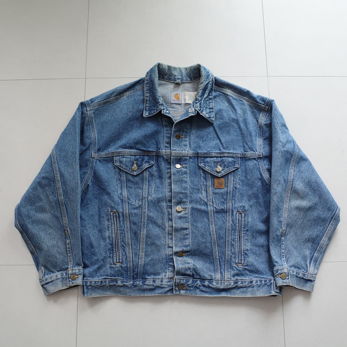 90s 칼하트 MADE in USA 데님 트러커 자켓 XL 상품이미지1