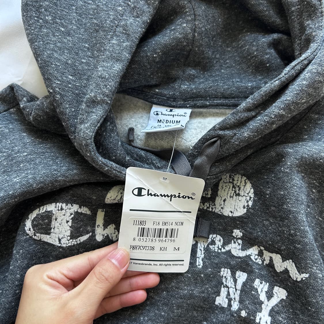 빈티지 Champion 차콜 기모 후드티 상품이미지9