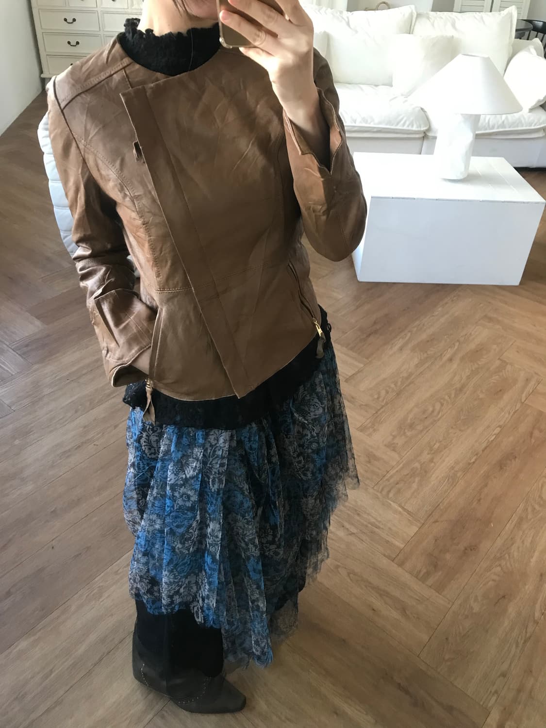 vintage slim fit leather jacket 상품이미지2