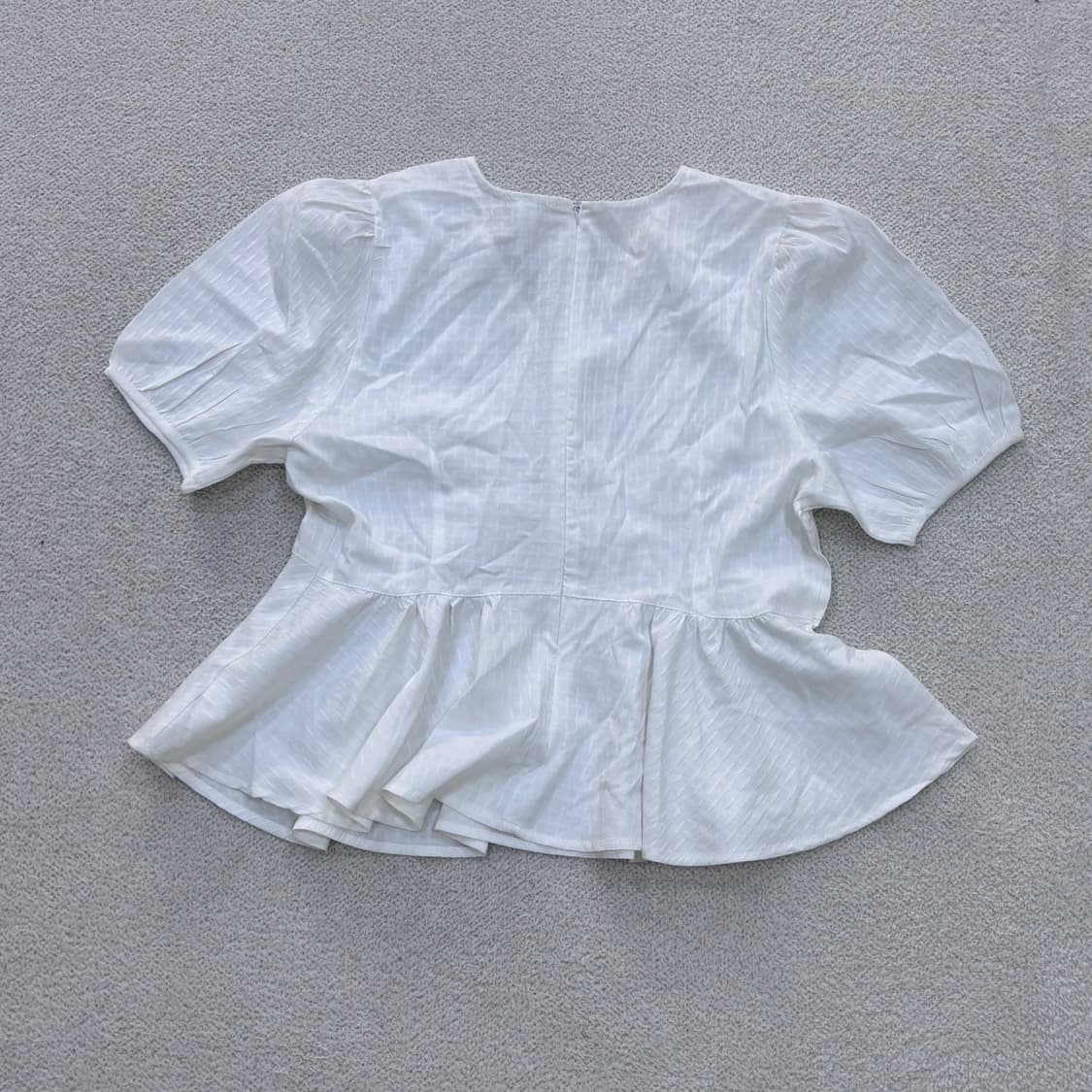 XL 온유 셔링 흰색 블라우스 0427E 상품이미지2