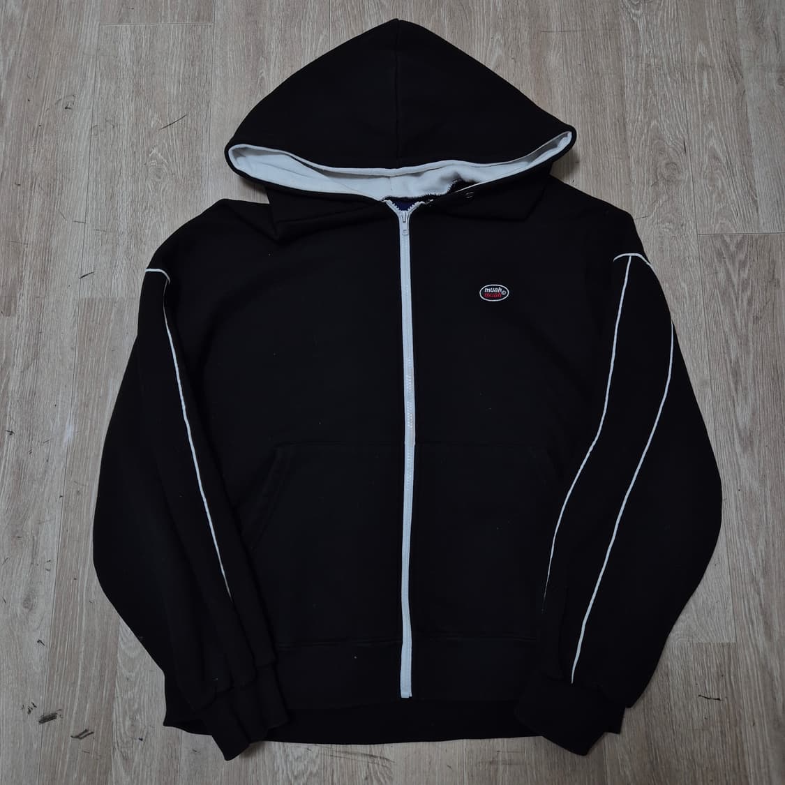 MUAH MUAH 무아무아 1982 오버핏 빅로고 기모 후드집업 FREE 상품이미지1