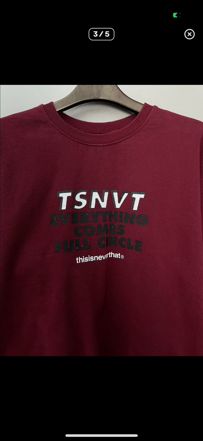 디스이즈네버댓 버건디 맨투맨 A3181 상품이미지3