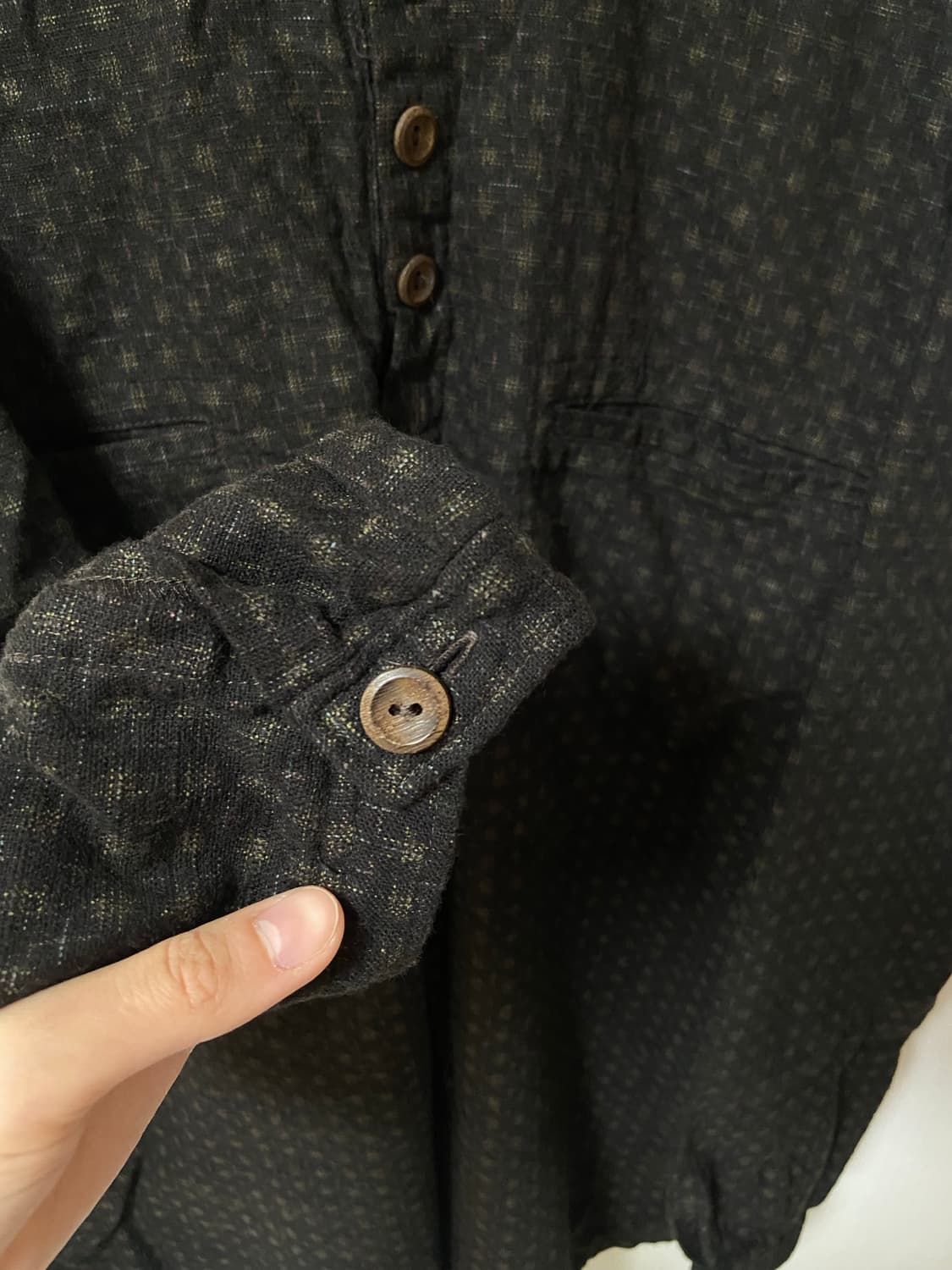 일본 빈티지 모리걸 하구미 체크 단추포인트 오버핏셔츠 상품이미지2