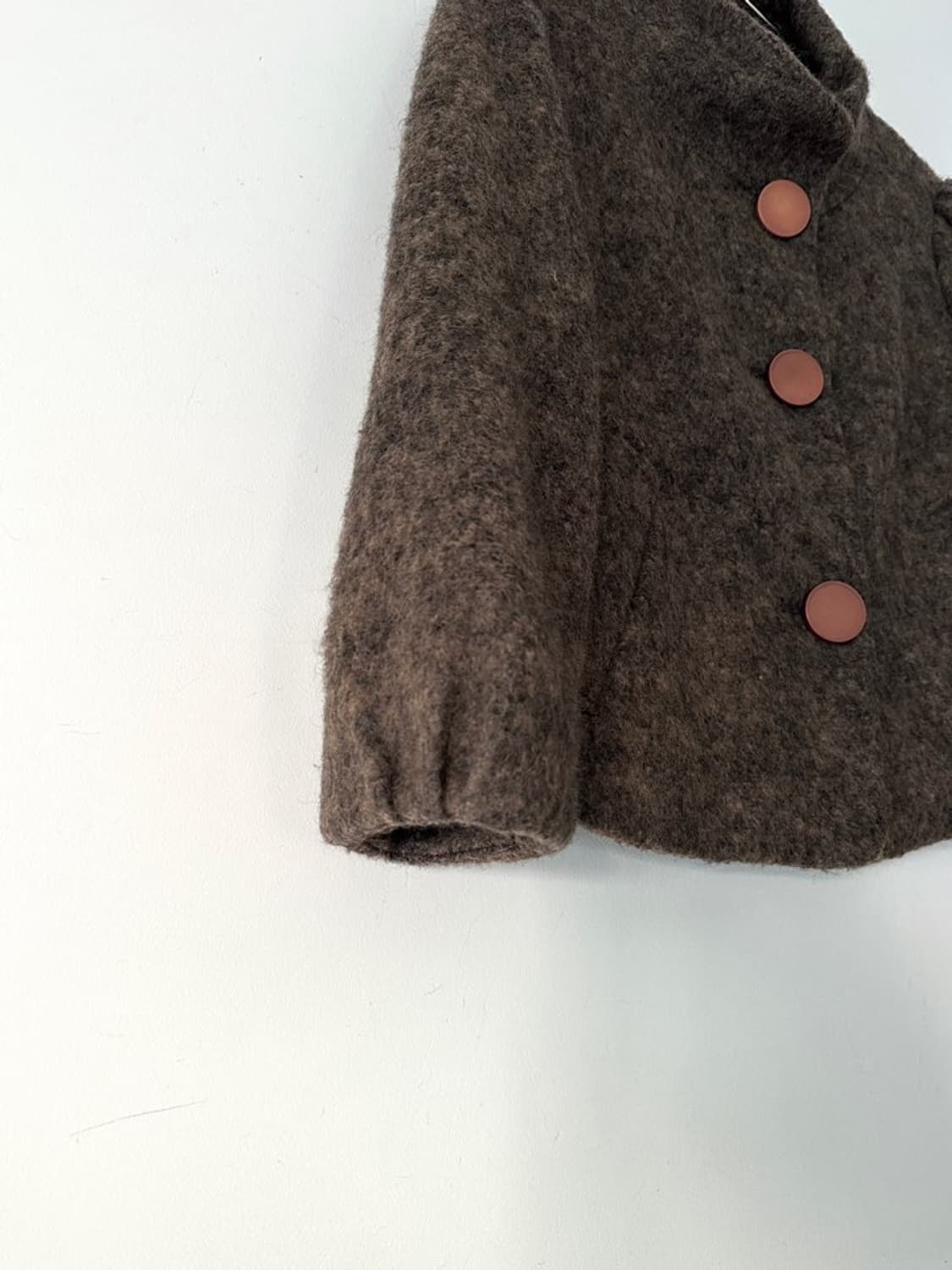 Latte semi puff short coat / brown 상품이미지4