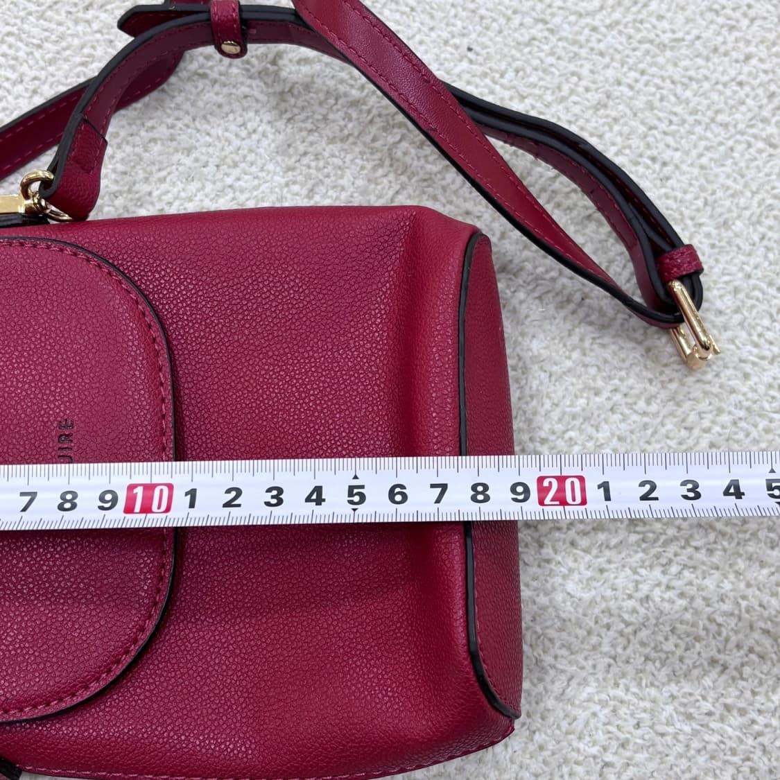 F 에스콰이어 자주색 가죽 미니백 0407E2 상품이미지5