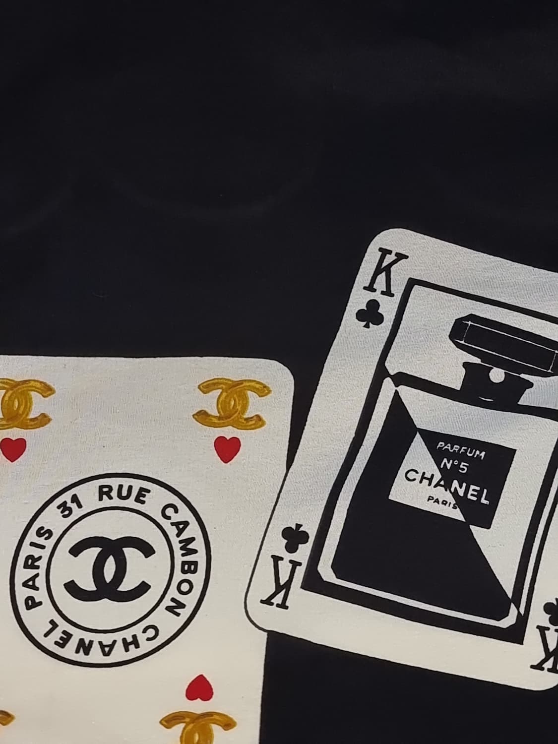 Chanel 샤넬빈티지 카드 프린트 실크 스카프 상품이미지4