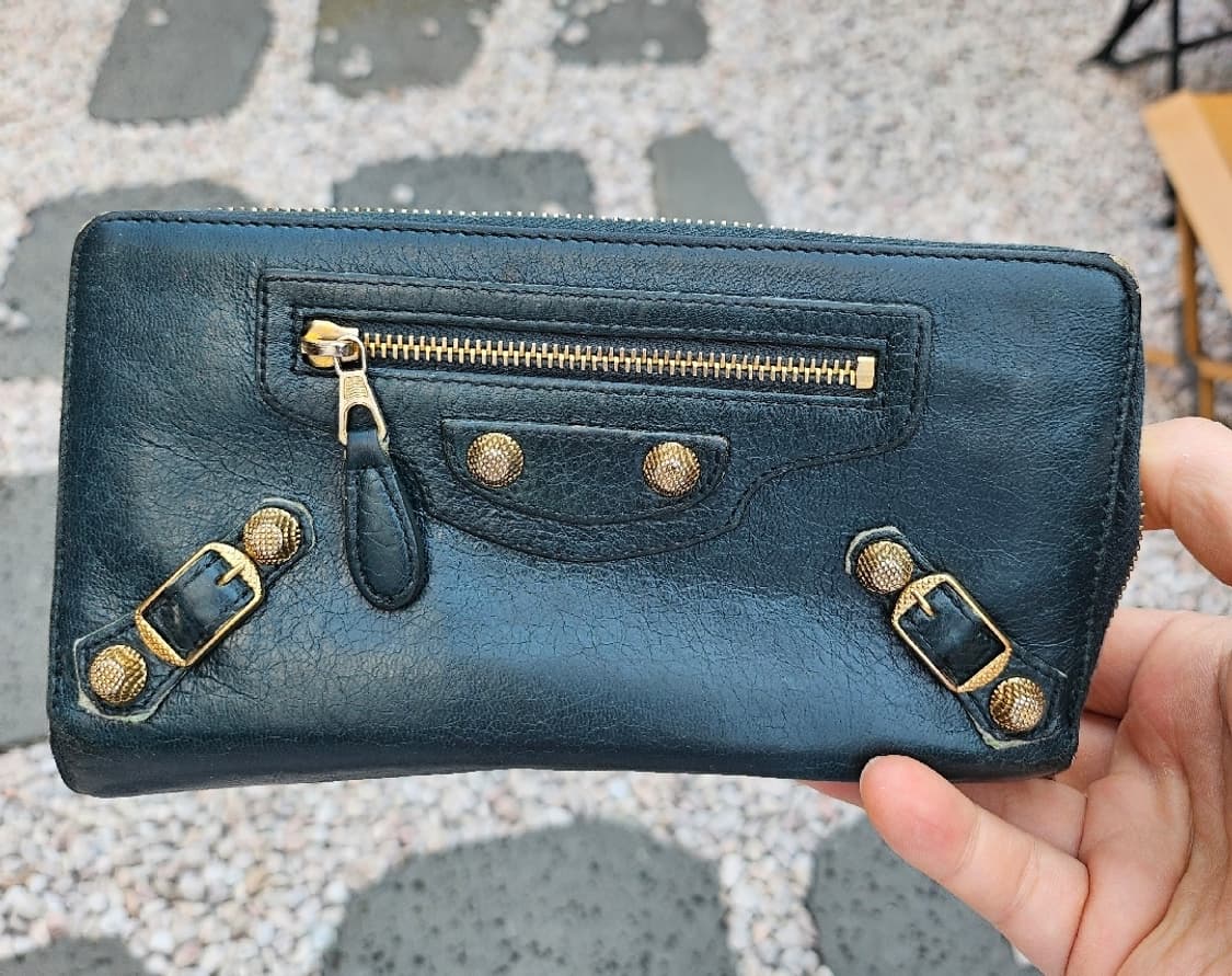 [정품] 발렌시아가 모터사이클 레더 골드 장지갑
 상품이미지1