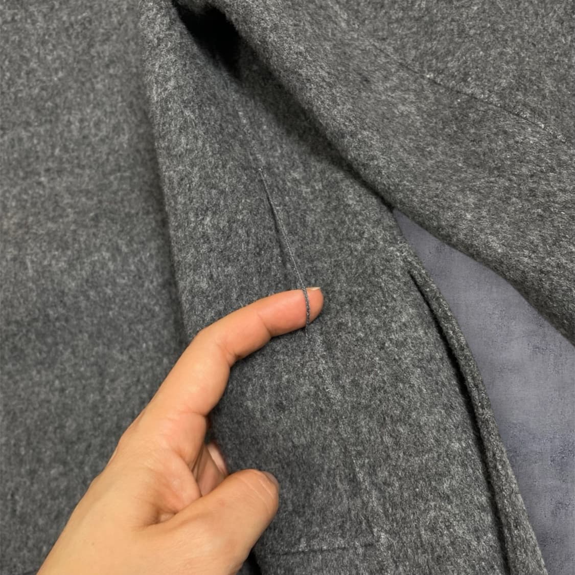 타임 TIME 그레이 캐시미어 블렌드 오픈형 롱 코트 82-94-160 상품이미지8