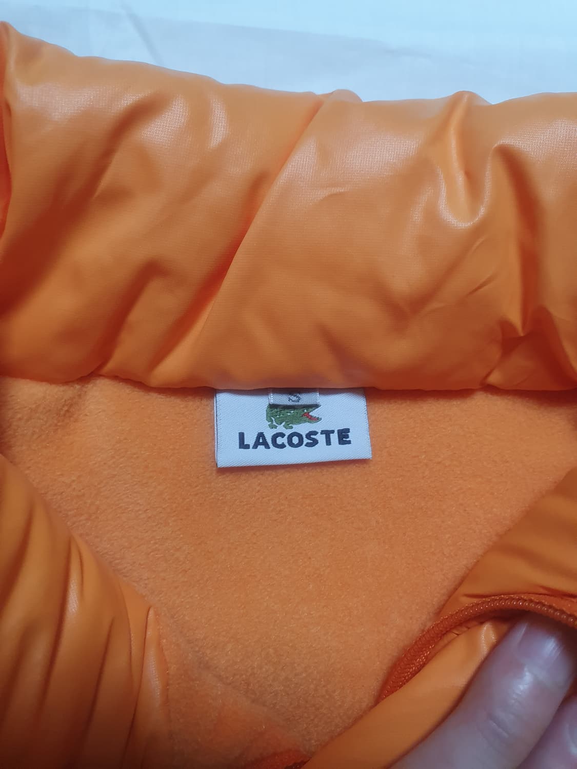 라코스테 오렌지색 패딩 조끼 S 상품이미지3