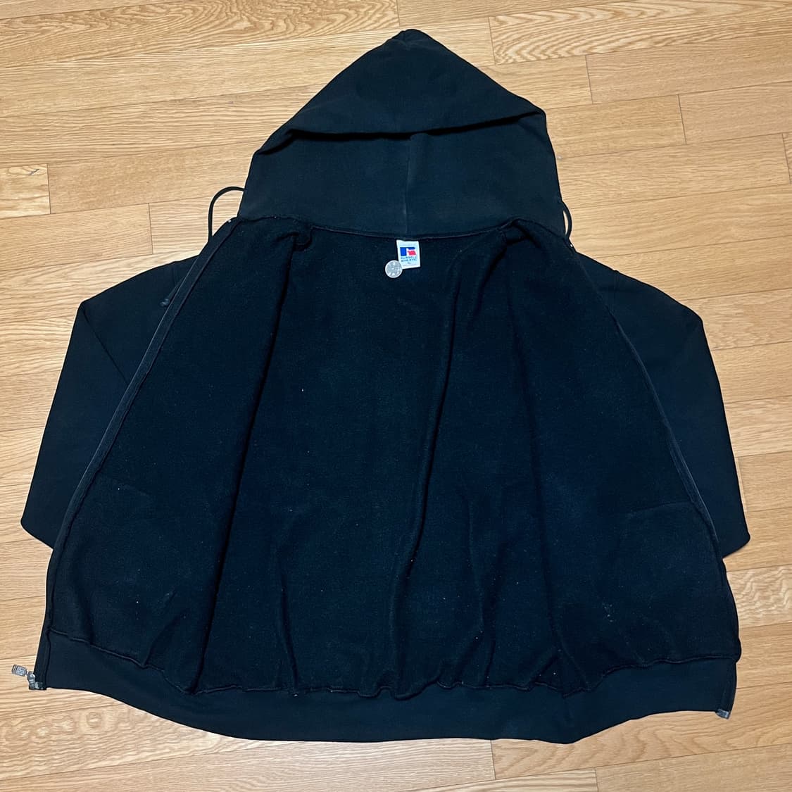 [XL] 90s 빈티지 러셀 후드집업 블랙 상품이미지3