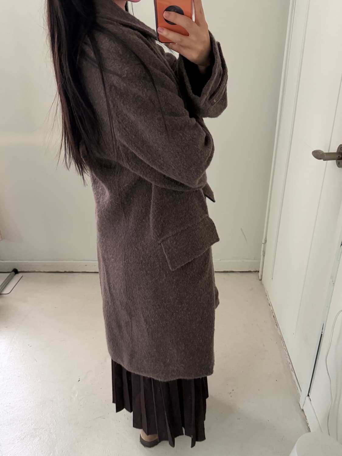 일본빈티지 토프브라운 롱코트 상품이미지3