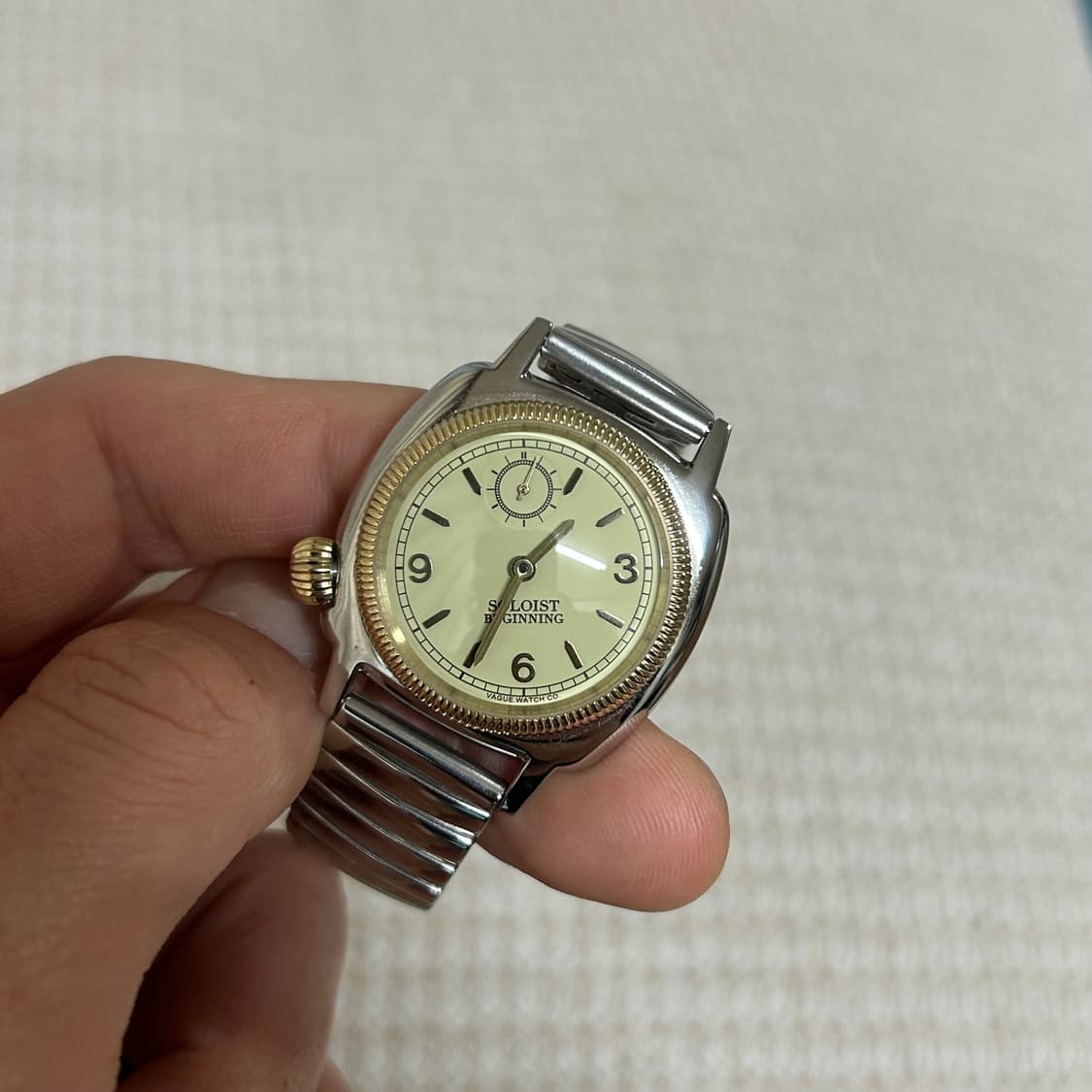[L, 32mm] 솔로이스트 X 바그워치 시계 실버 베이지 상품이미지2