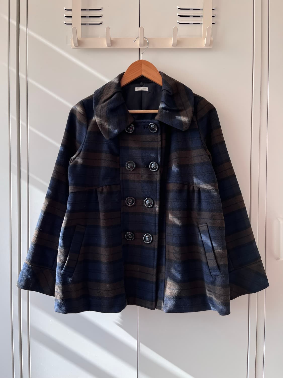 Persodea 더블 버튼 체크 피코트  상품이미지1