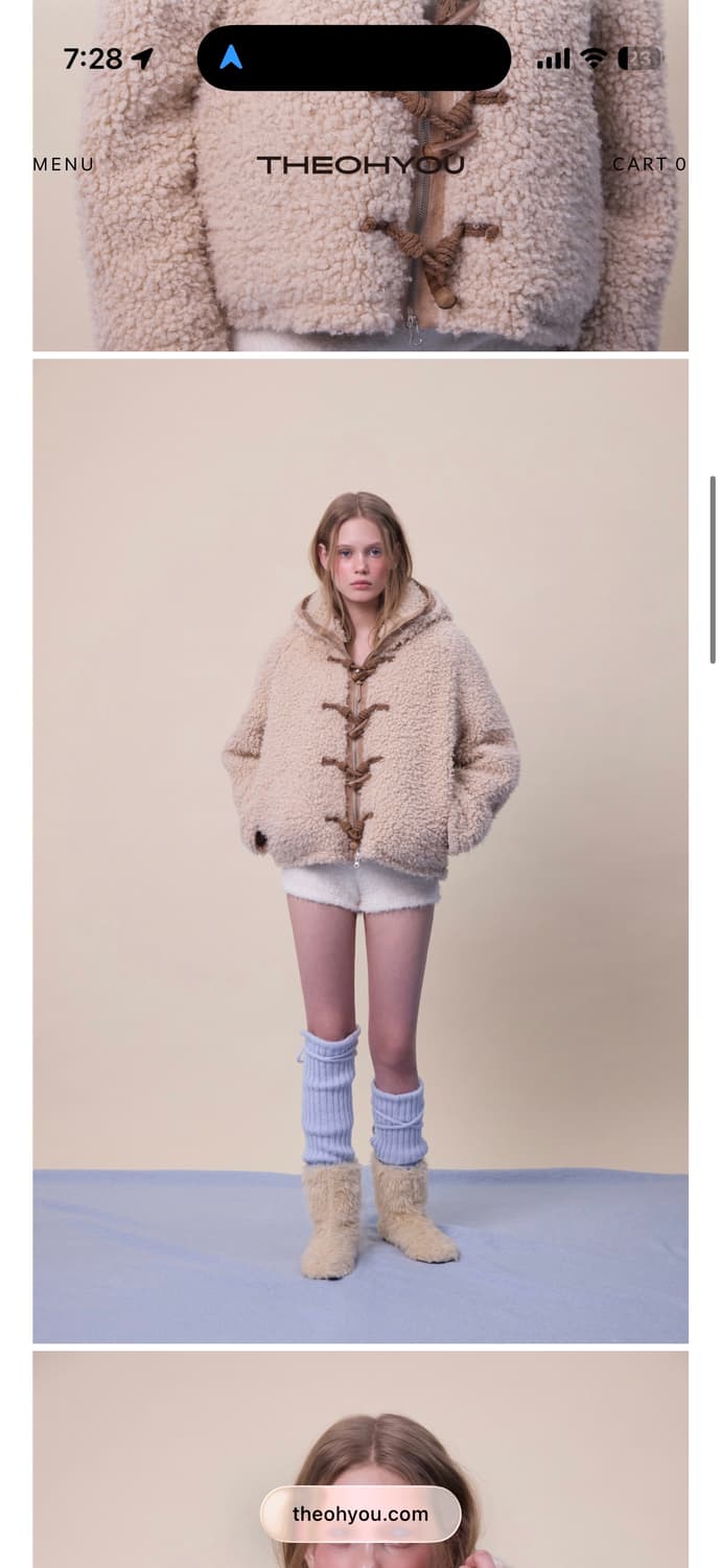 더오유 THEOHYOU 뽀글이 후드집업 새상품 상품이미지1