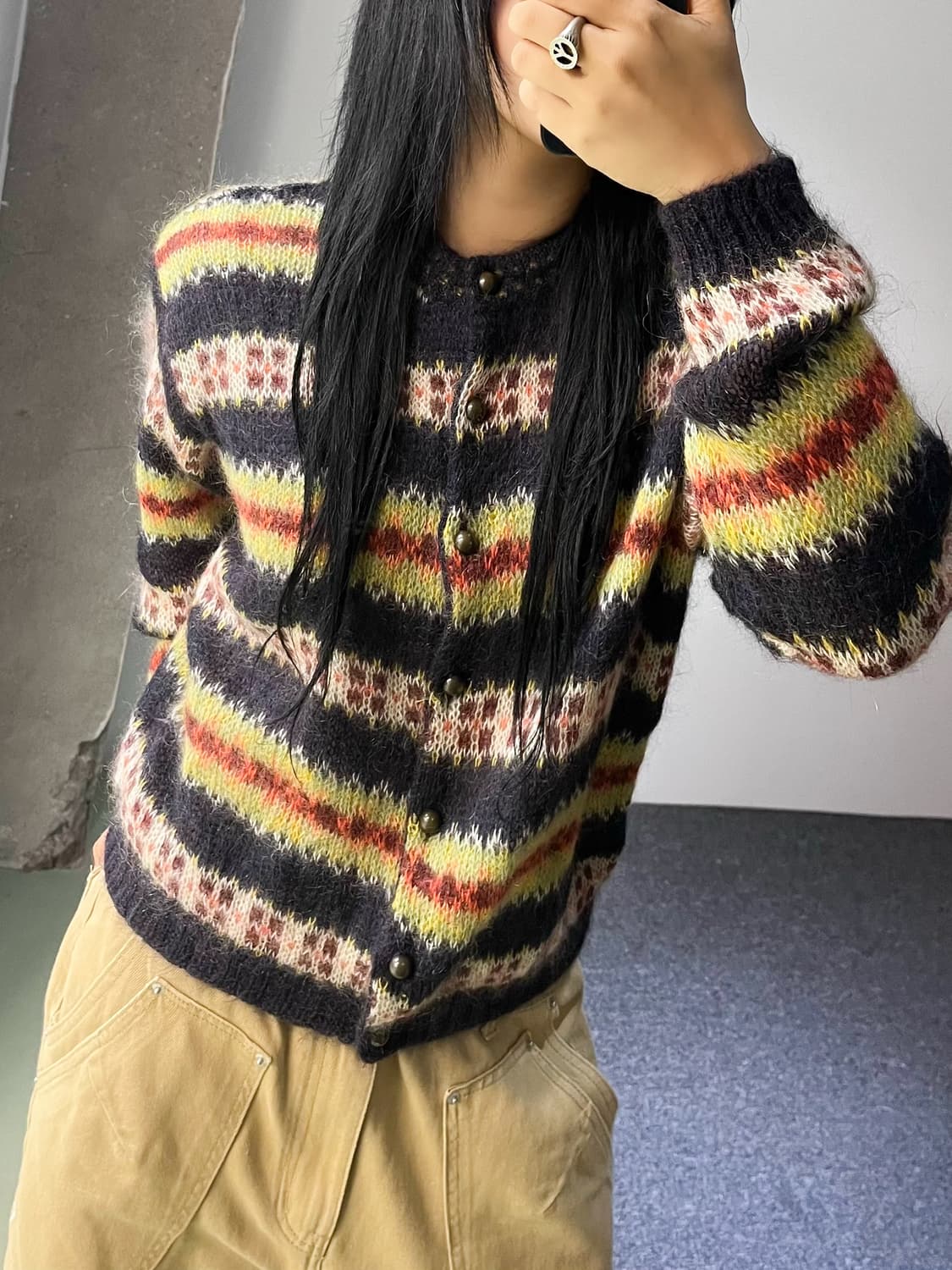 베네통 에스닉 모헤어 가디건 상품이미지3