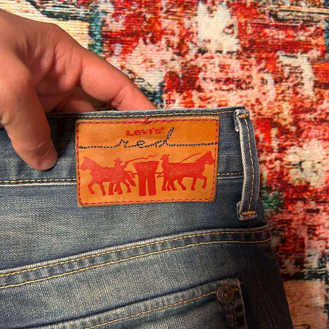 [32] 00s 리바이스 레드 부츠컷 데님 팬츠 상품이미지7