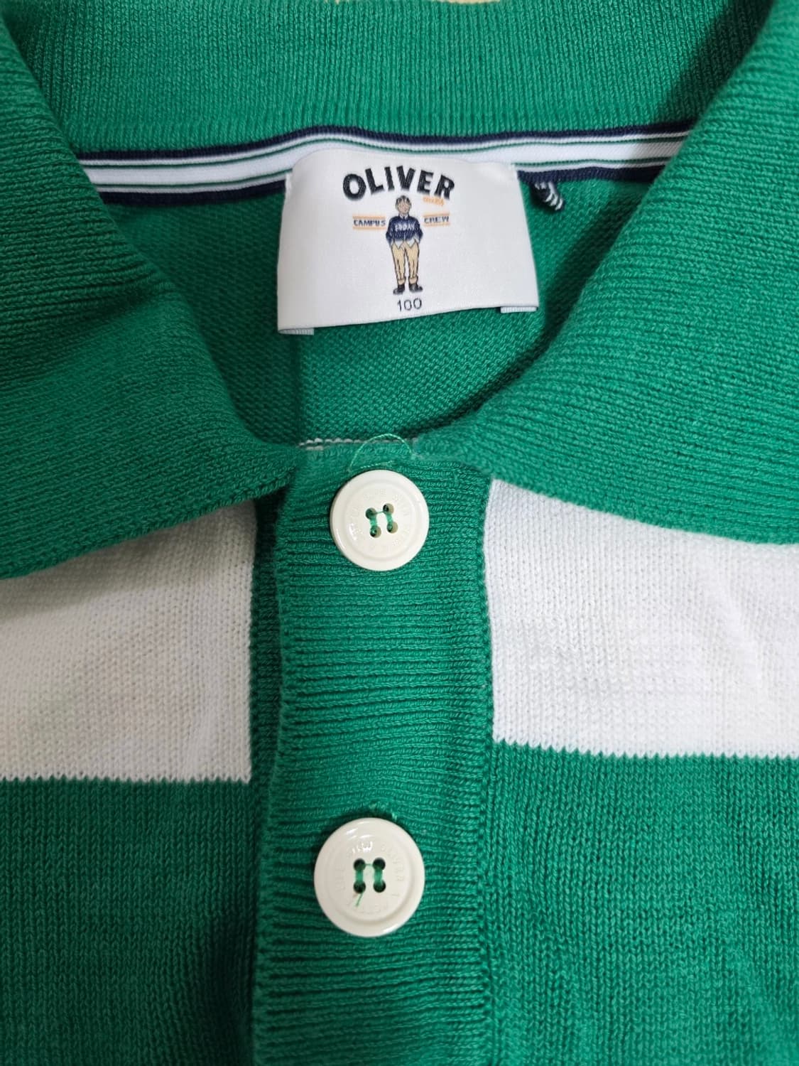 올젠 럭비 스트라이프 카라 니트 100 상품이미지3