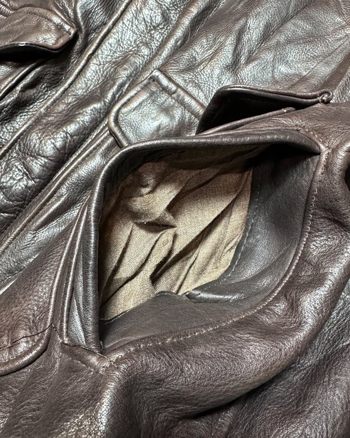 90s 헤비 리얼 레더 A-2 플라이트 자켓 made in usa 상품이미지6