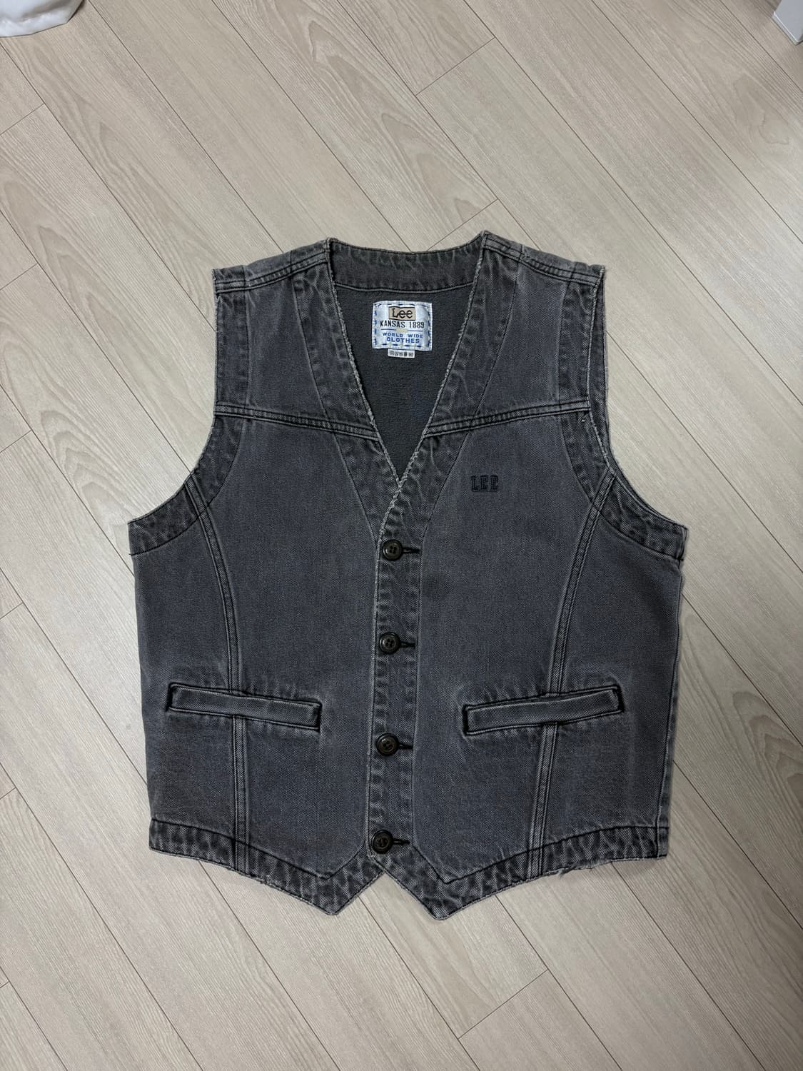 80년도 Lee 빈티지 워크 베스트, 데님 조끼 상품이미지1