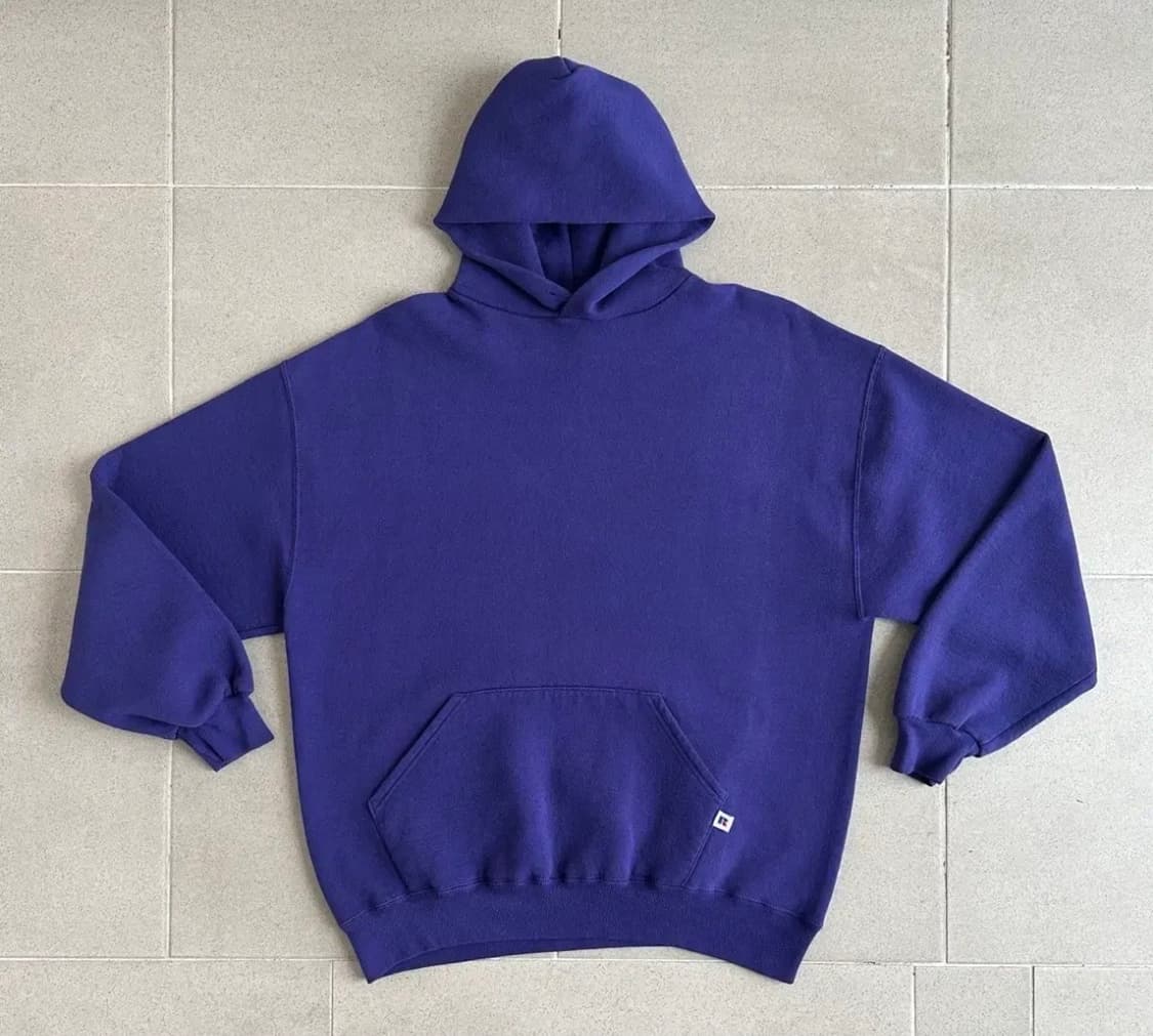 90s 빈티지 러셀 후드 퍼플 XL USA 상품이미지1