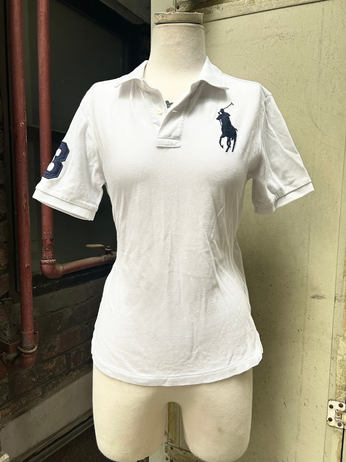 *Rare* 2000s 폴로 화이트 빅포니 카라 반팔티 상품이미지6