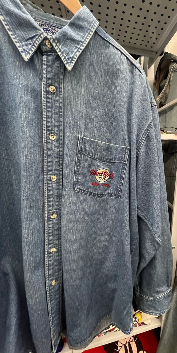 90s 하드락카페 뉴욕 데님 셔츠 남방 상품이미지2